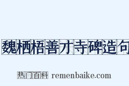 魏栖梧善才寺碑造句是什么意思的图片